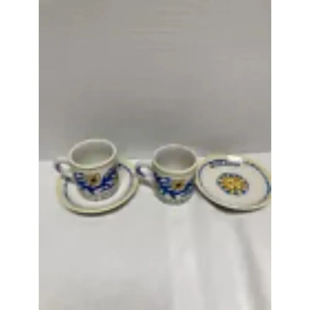 ROMANA SAMBUCA Vintage Italian Espresso Cup 3oz and Saucer Set of 2